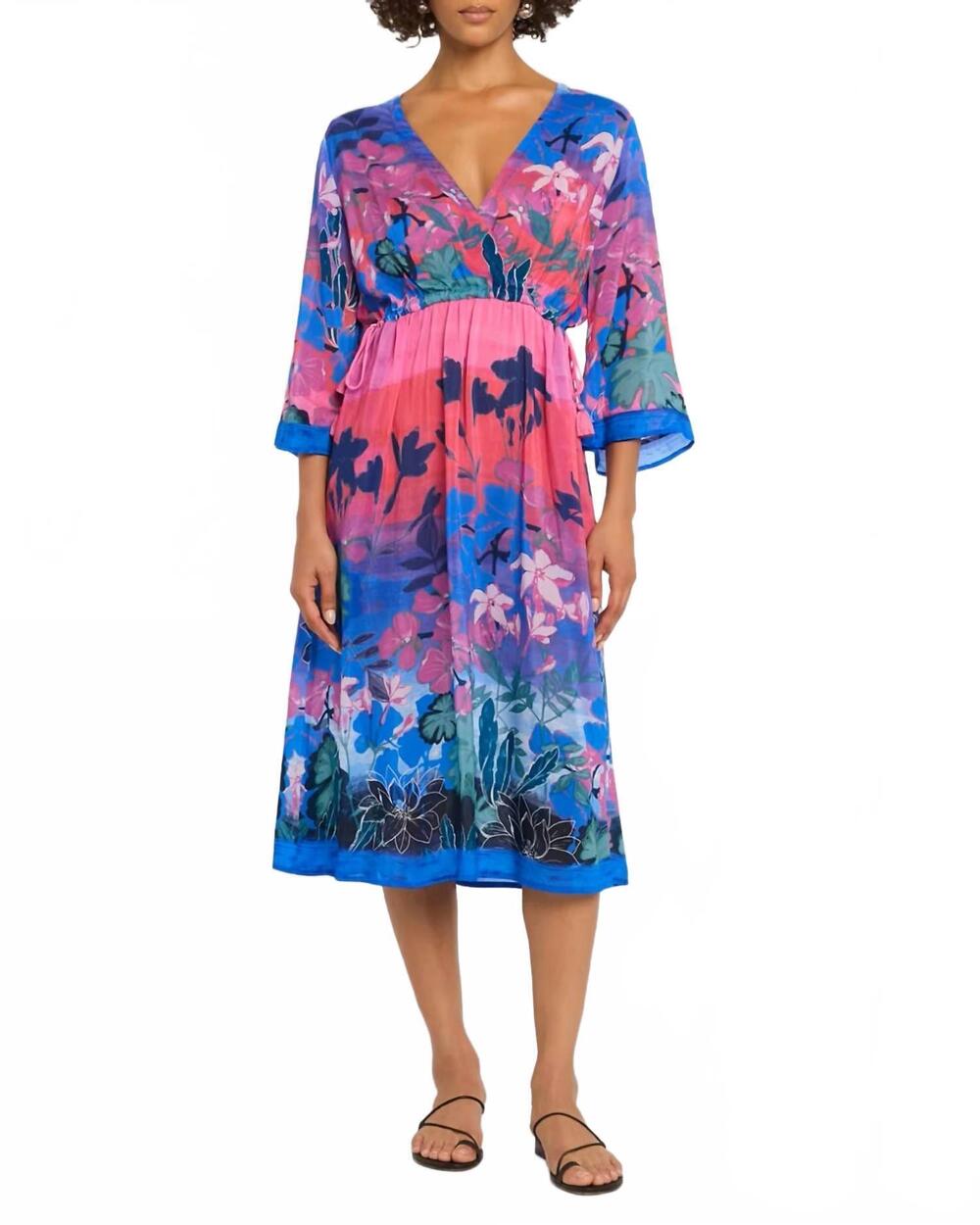 NEW JOHNNY WAS midi nekaneh dress in lavandula scarf
